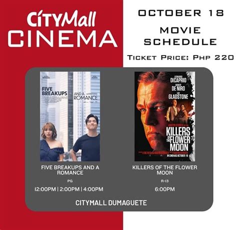 CityMall Dumaguete Movie Schedule .